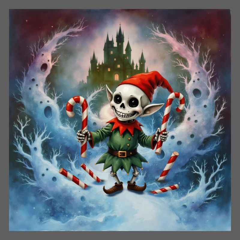 Christmas skeleton elf