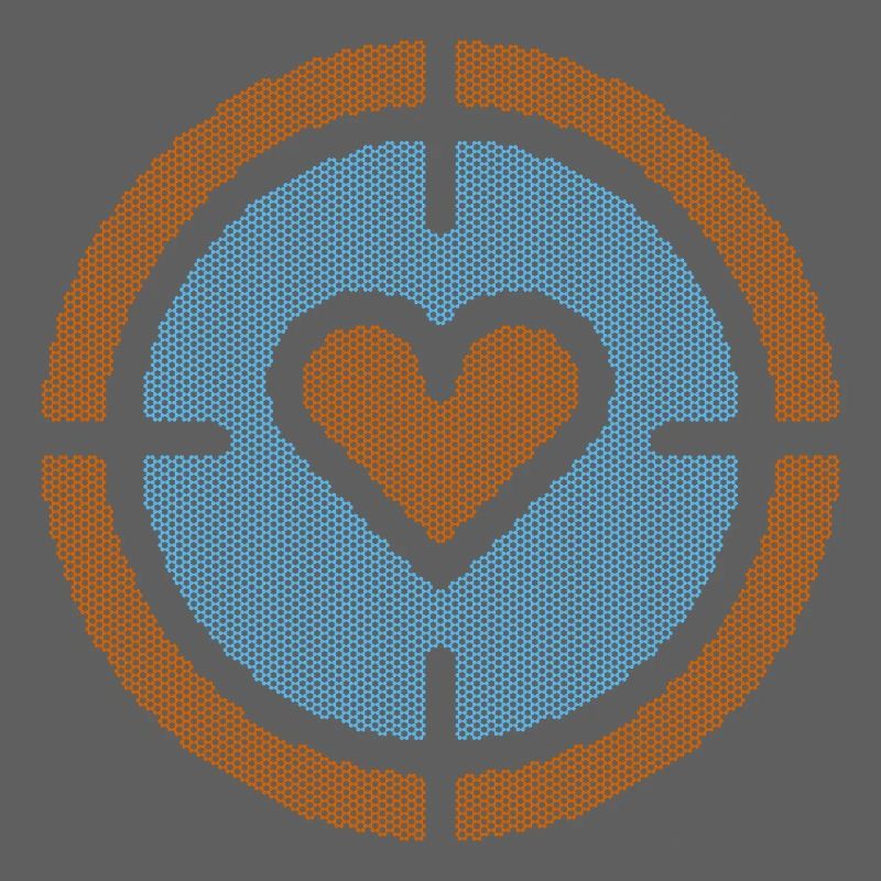 Heart in Target Emblem, atomic pattern