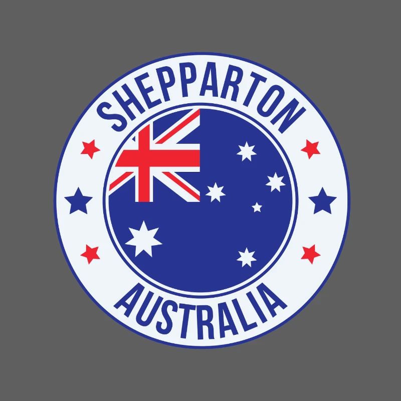 Shepparton Australien Runde Flaggenemblem