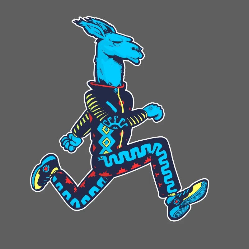 Blauer Lama-Läufer