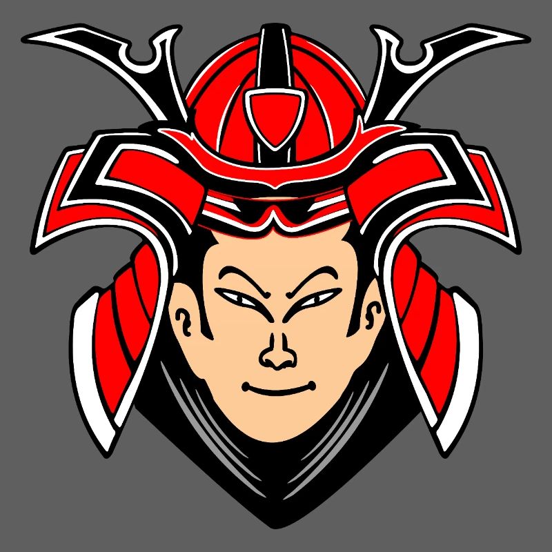 Samurai mit Helmdesign