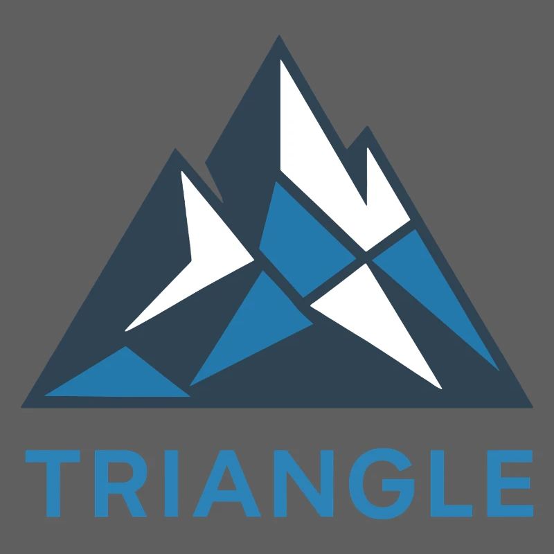Geometric mountain motif with triangles