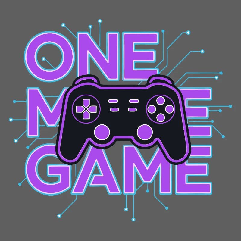 One Game Controller Neon Circuit