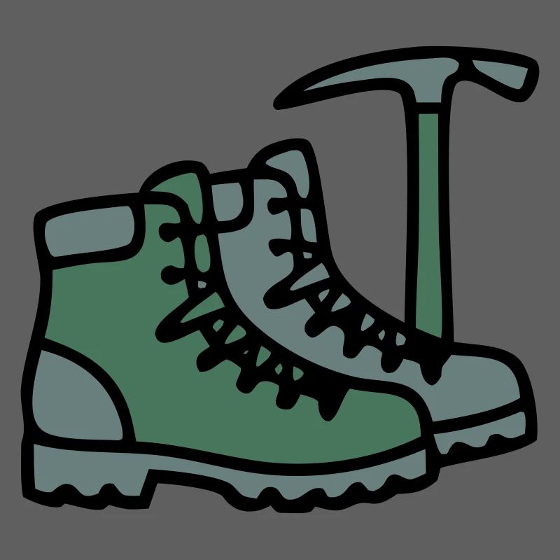 Wanderschuhe Eispickel Bergsteiger Alpen Wanderer