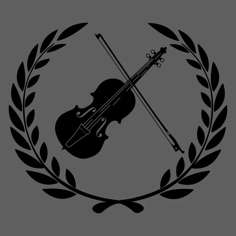 Logo de violon pour couronne de laurier