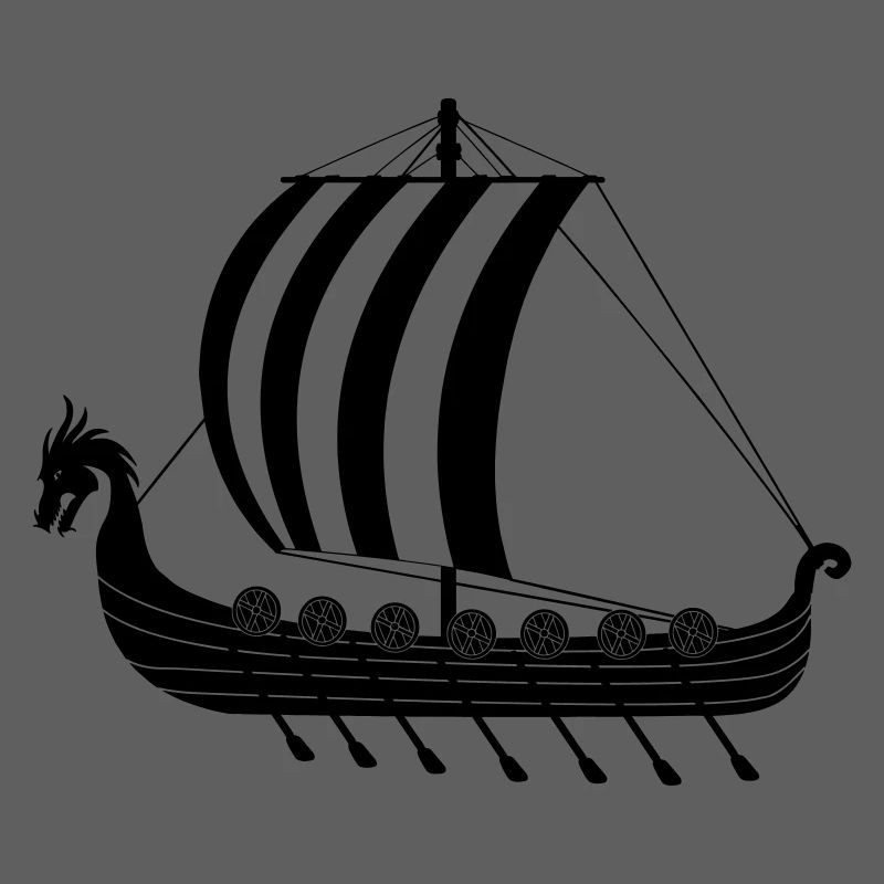 Wikinger-Drachenschiff dragar