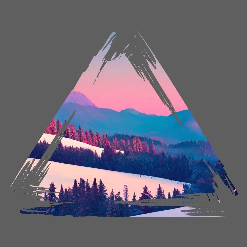 Pastel Mountain Sunset Triangle