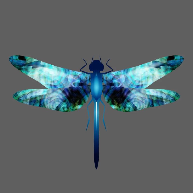 Libellule irisée dans les tons bleu-vert