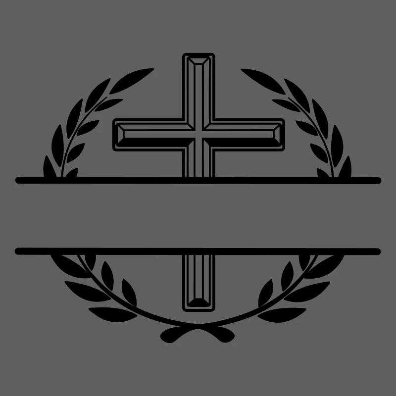 Laurel wreath with cross cutout