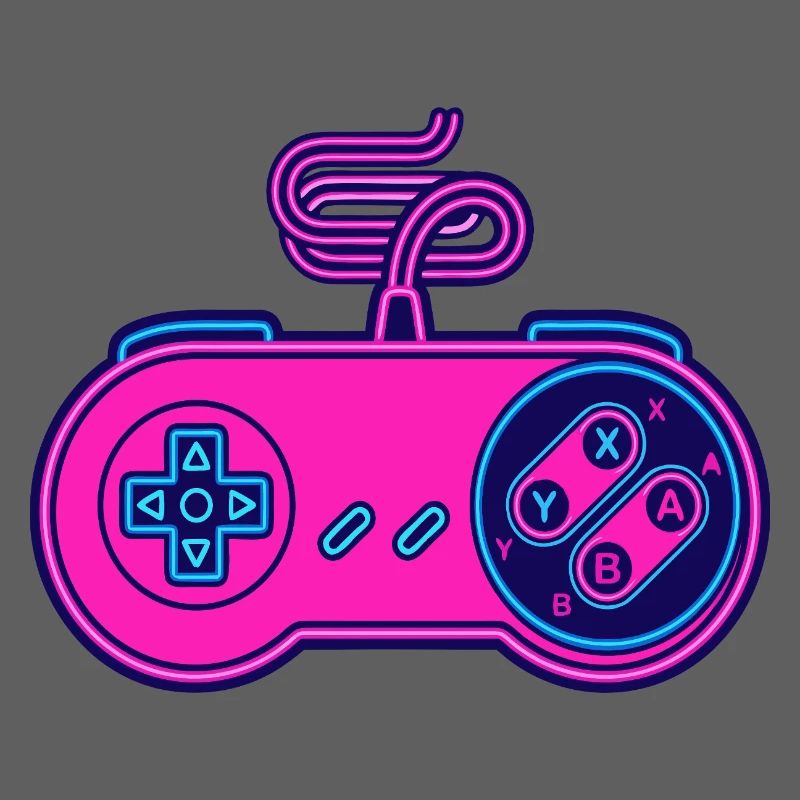 Manette néon rose rétro