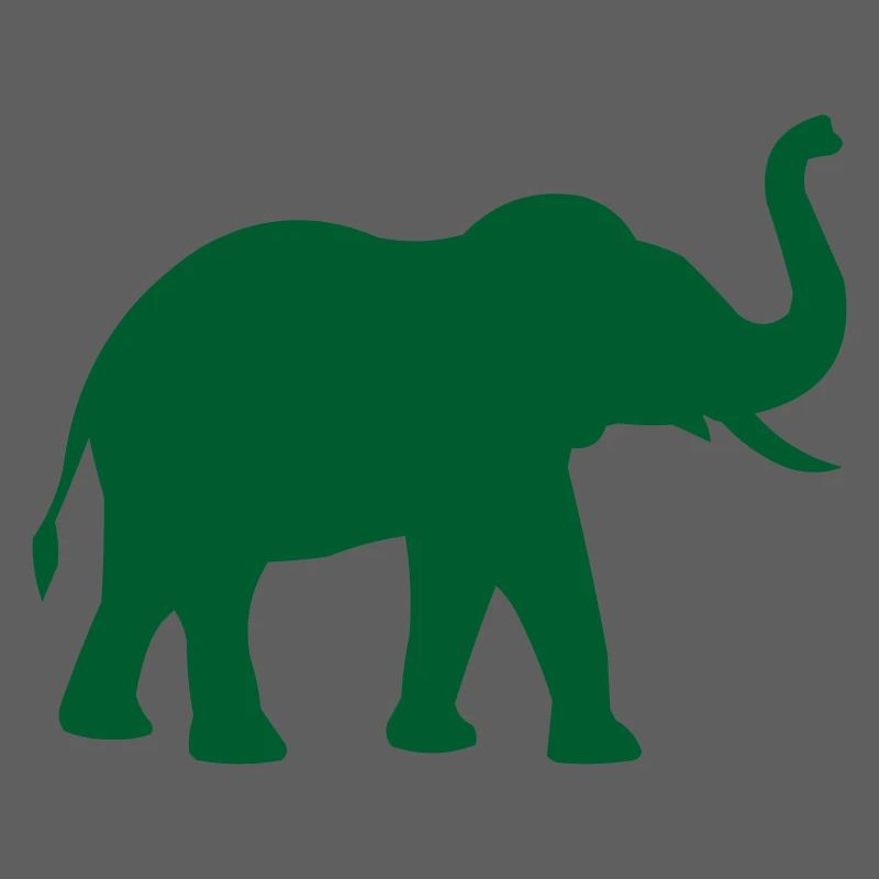 Elephant silhouette in green