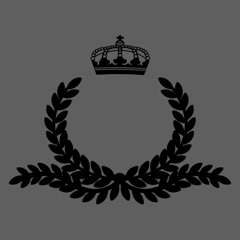 Ornate laurel wreath with crown