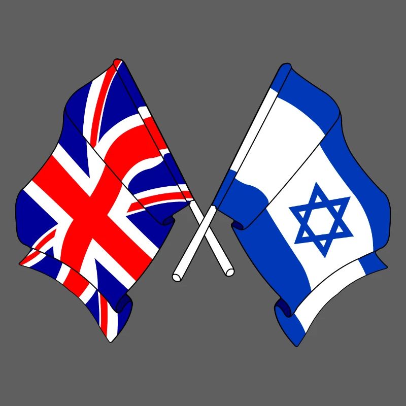 Drapeau de l’Angleterre et drapeau d’Israël