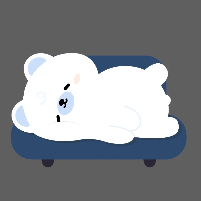 Müder Eisbär auf Sofa