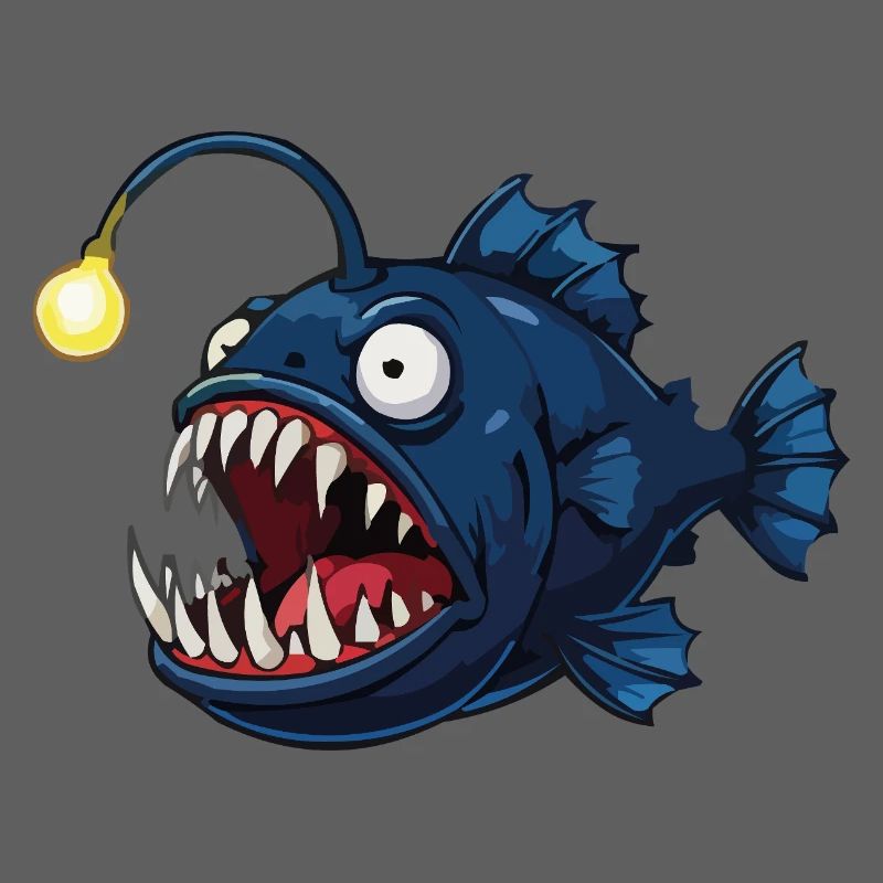 Deep-sea frogfish with light