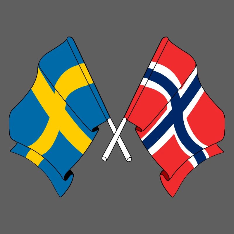Drapeau de la Suède, drapeau de la Norvège