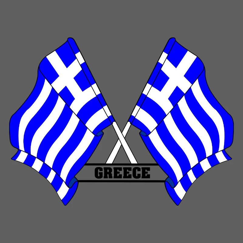 Drapeaux grecs croisés avec texte