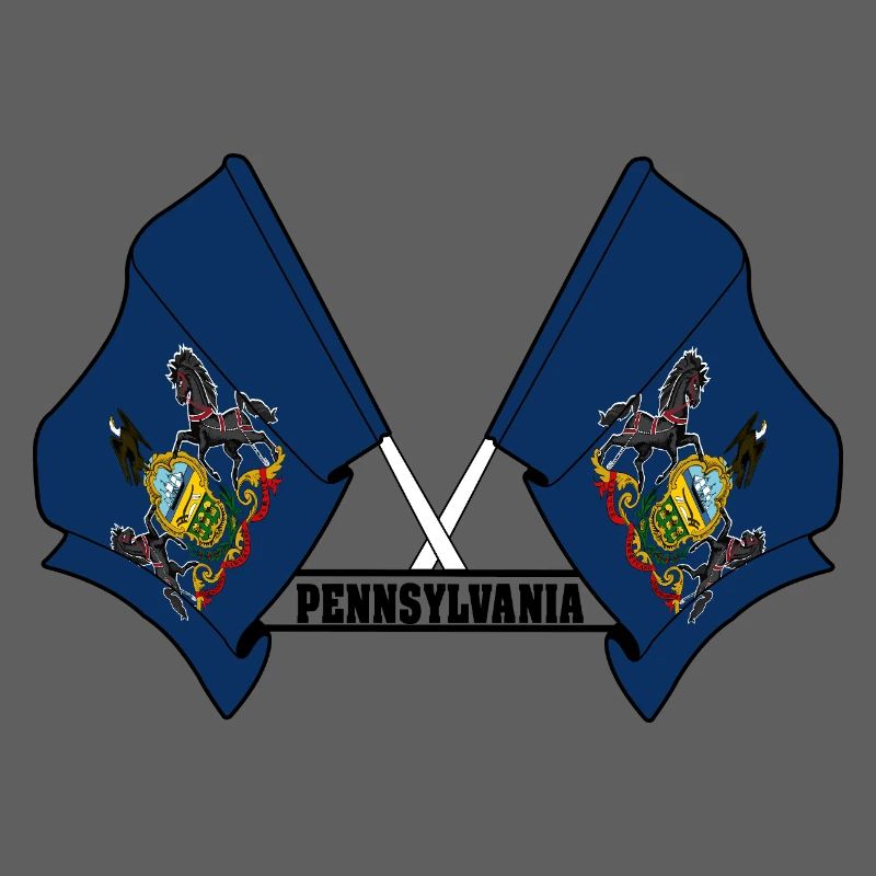 Two flags text PENNSYLVANIA