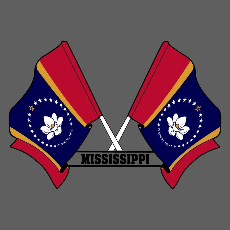 Two flags text MISSISSIPPI