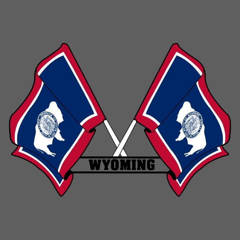 Two flags text WYOMING