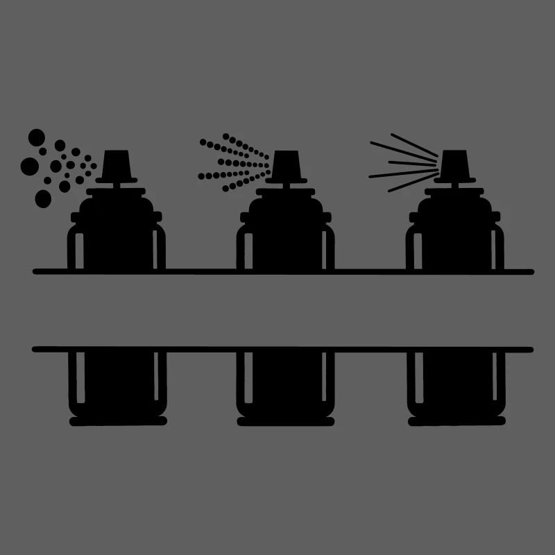 Three paint spray cans