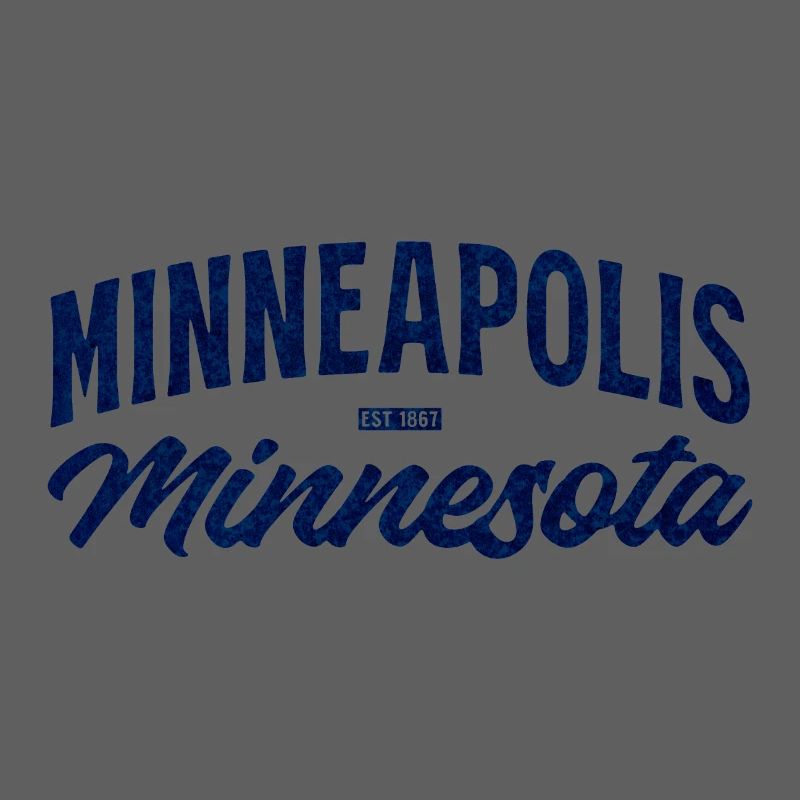 Minneapolis Minnesota Script Blue Vintage