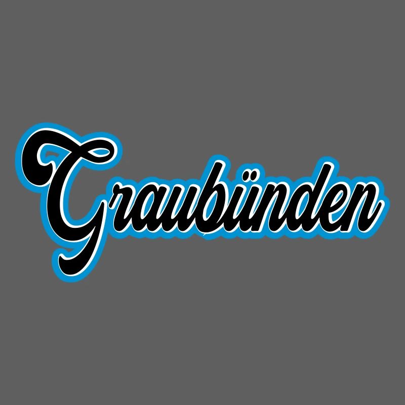 Graubünden Script with Blue Outline