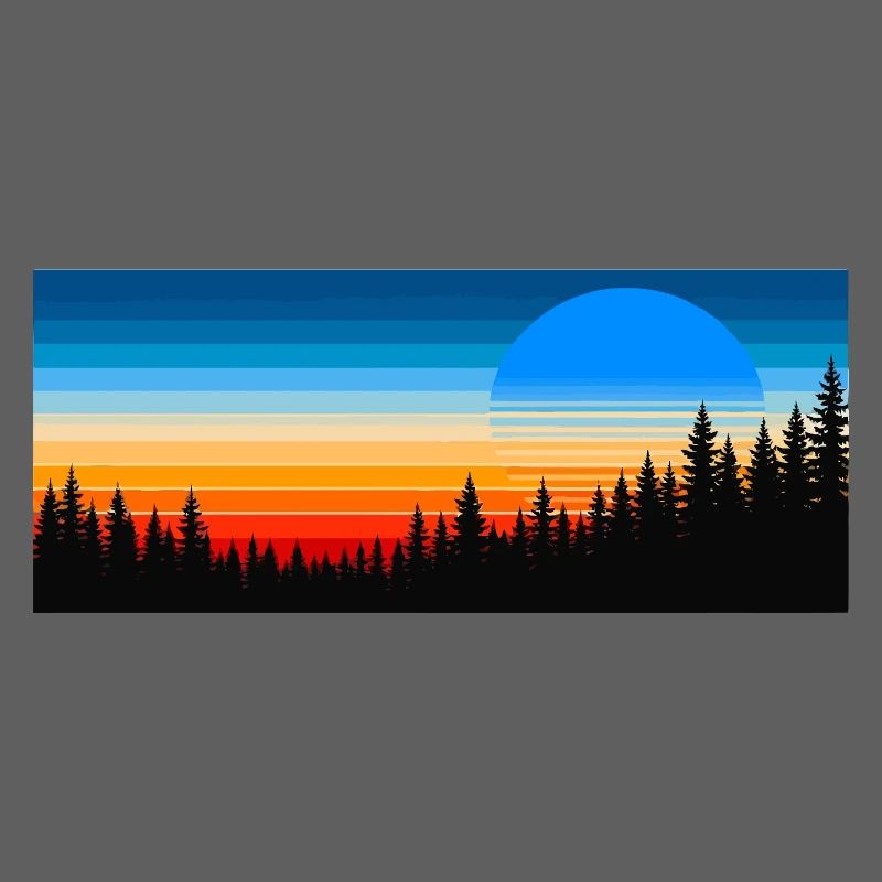 Coucher forêt en stries colorées