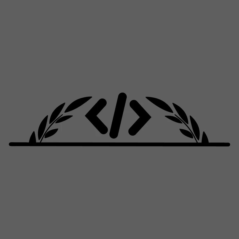 Code logo in half laurel wreath