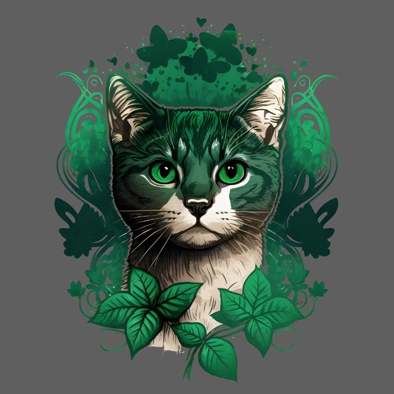 Cat with ivy frame