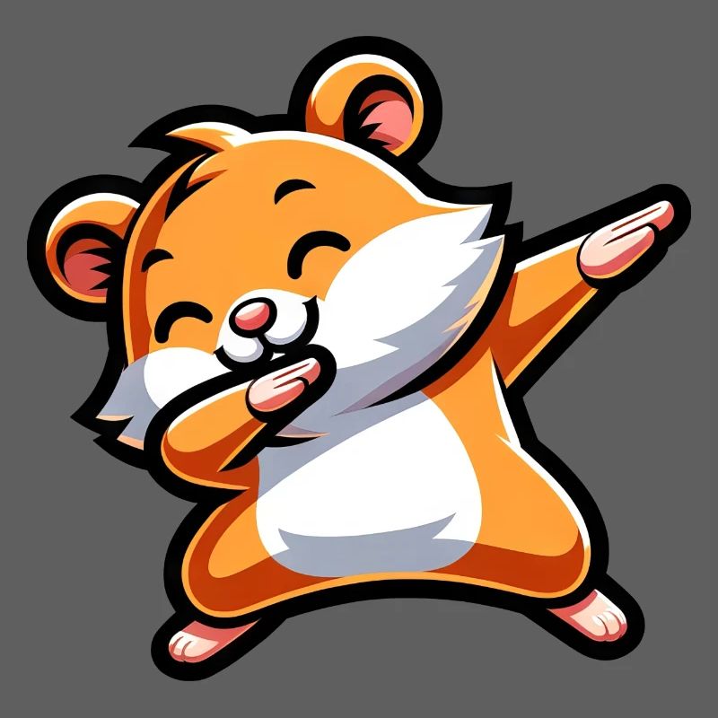 Cute Hamster Makes the Dab: Cartoon Style