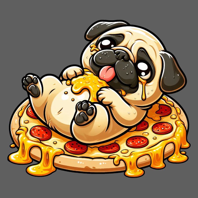 Pug Loves Pizza: Cheese Lover Design