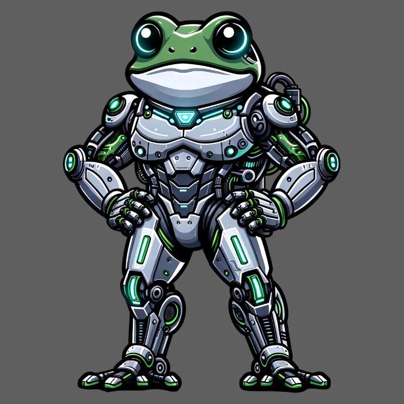 Robot Frog Dabbing Mech Cyborg Cool
