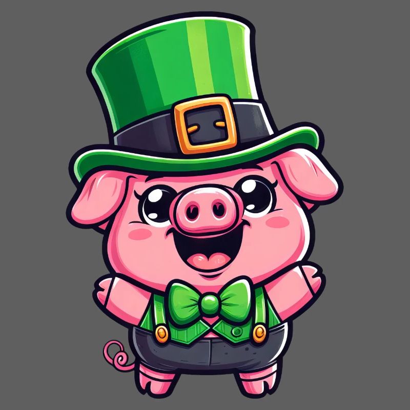 Dessin animé de cochon de la Saint-Patrick
