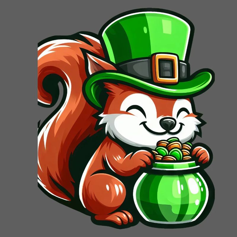 St. Patrick's Day Cute Squirrel Comic Design