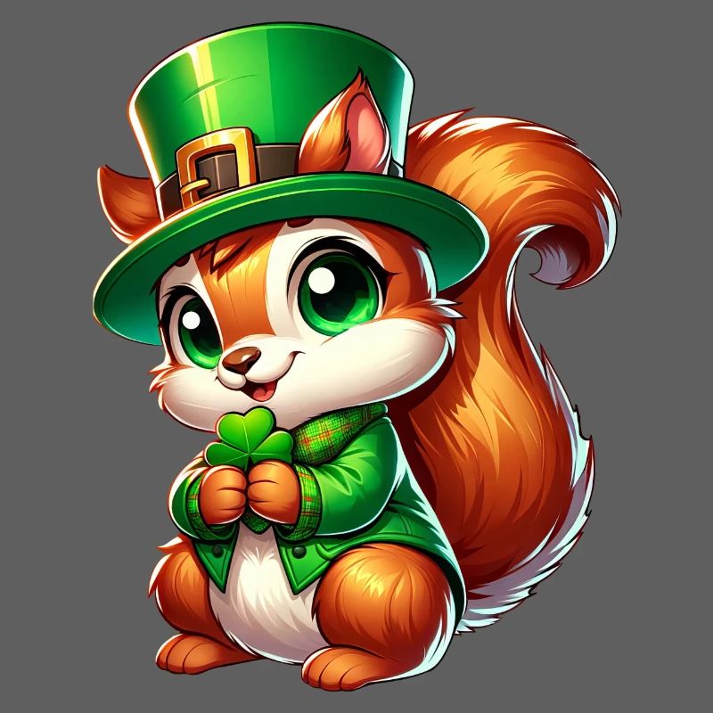 St. Patrick's Day Cute Squirrel Comic Design