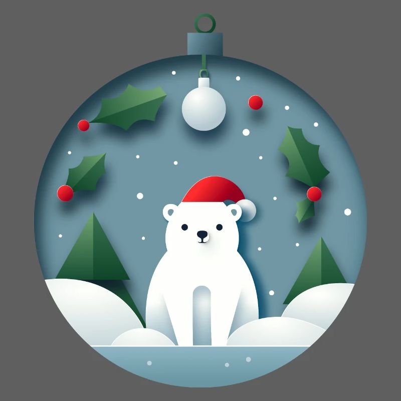 Eisbär in Weihnachtskugel