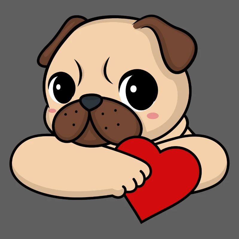 Mops mit Herz