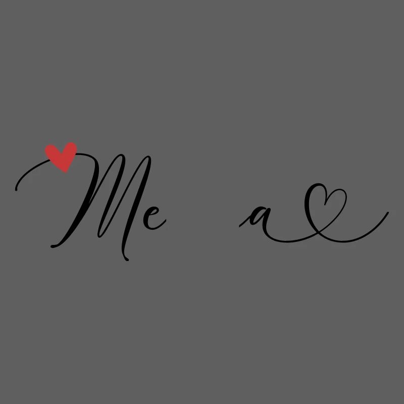 Melina Last name First name Calligraphy heart
