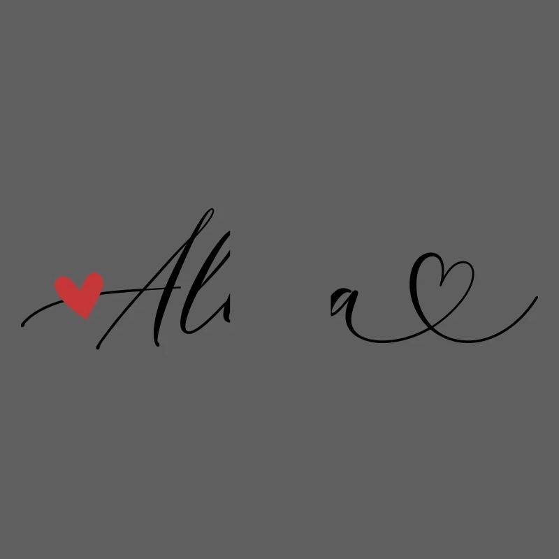 Alissa Name First name Calligraphy Heart