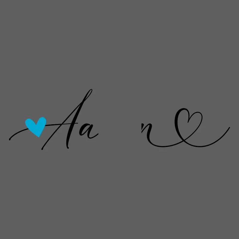 Aaron Last name First name Calligraphy heart