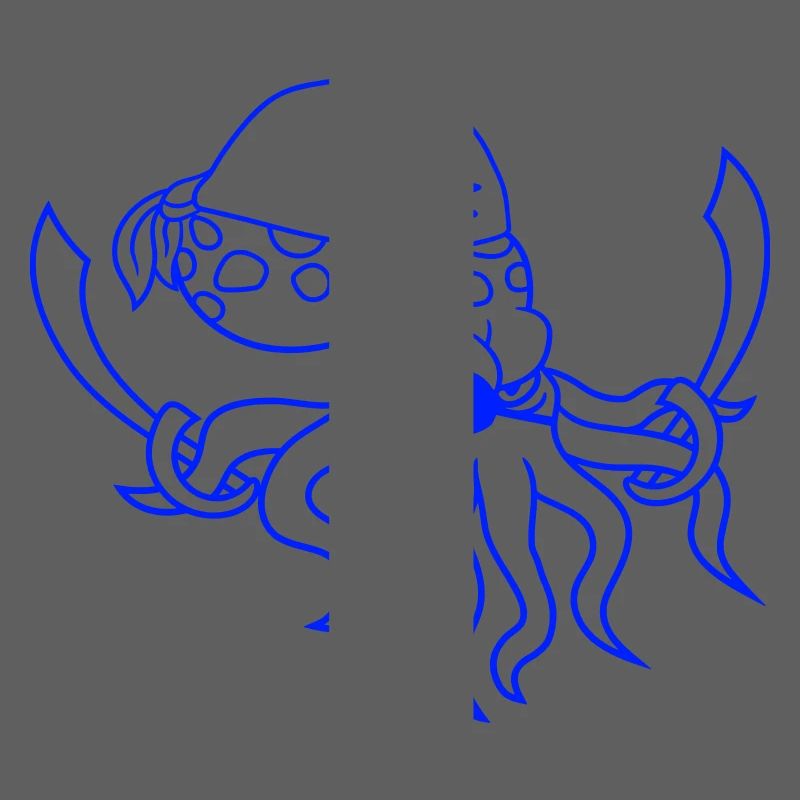 Evil Octopus Pirate Cephalopod Octopus Squid