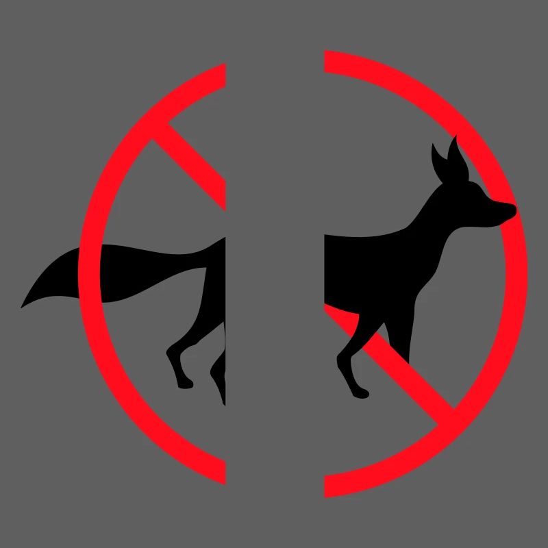 Panneau d’interdiction de renard, pas d’avis de zone