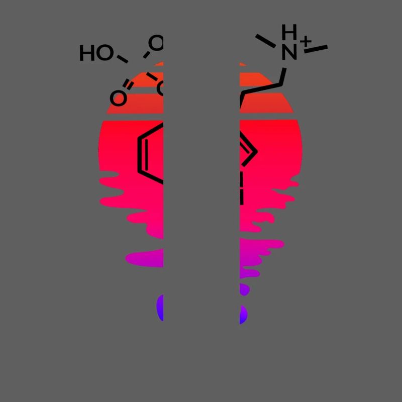 Psilocybin Molekül mit Retro Sunset