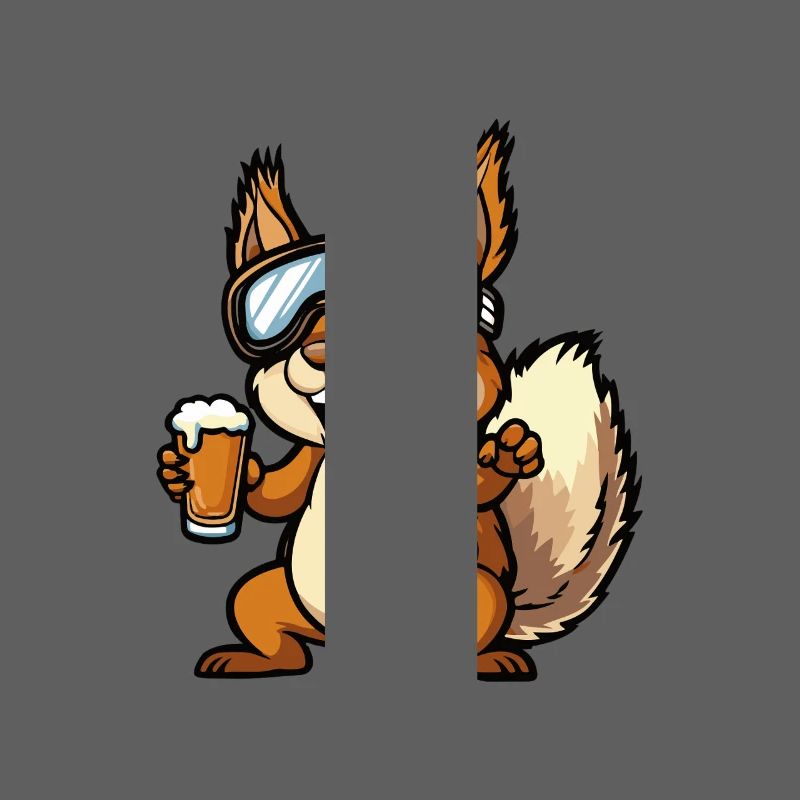 Eichhörnchen Apres Ski Bier Comic