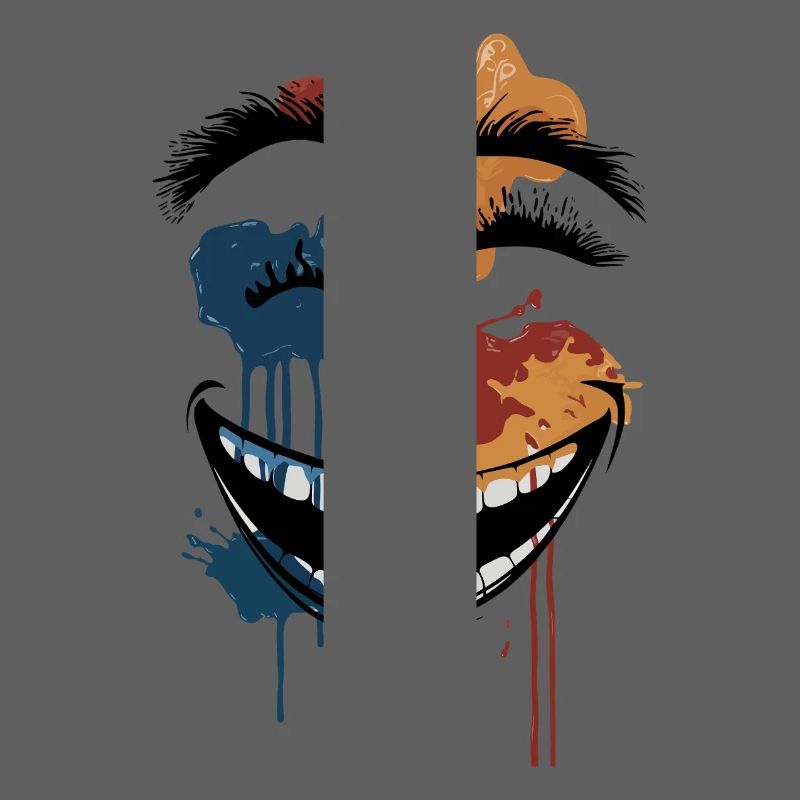 Psychedelic Dripping Skull Face – Abstract Horror