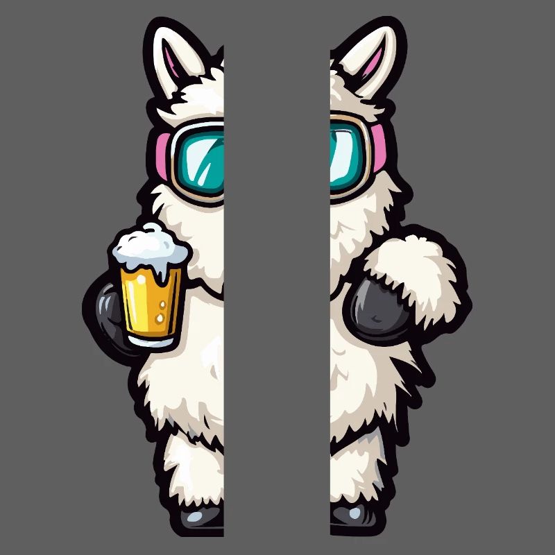 Alpaca Llama Après Ski Beer Comic