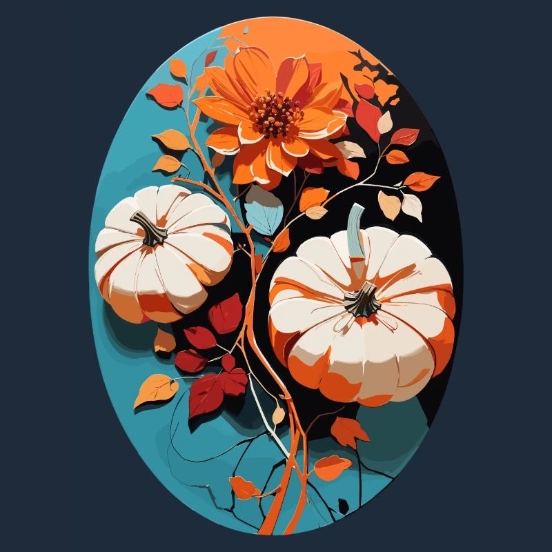Citrouille avec fleurs