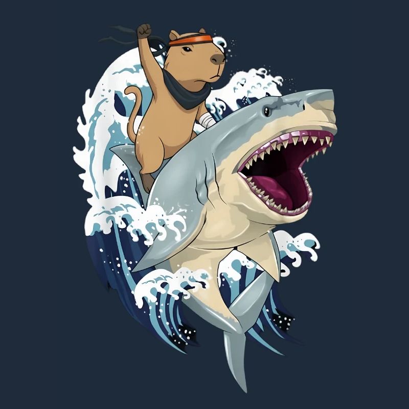 Capybara on shark