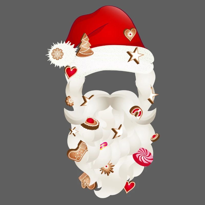 Barbe du Père Noël parsemée de biscuits de Noël